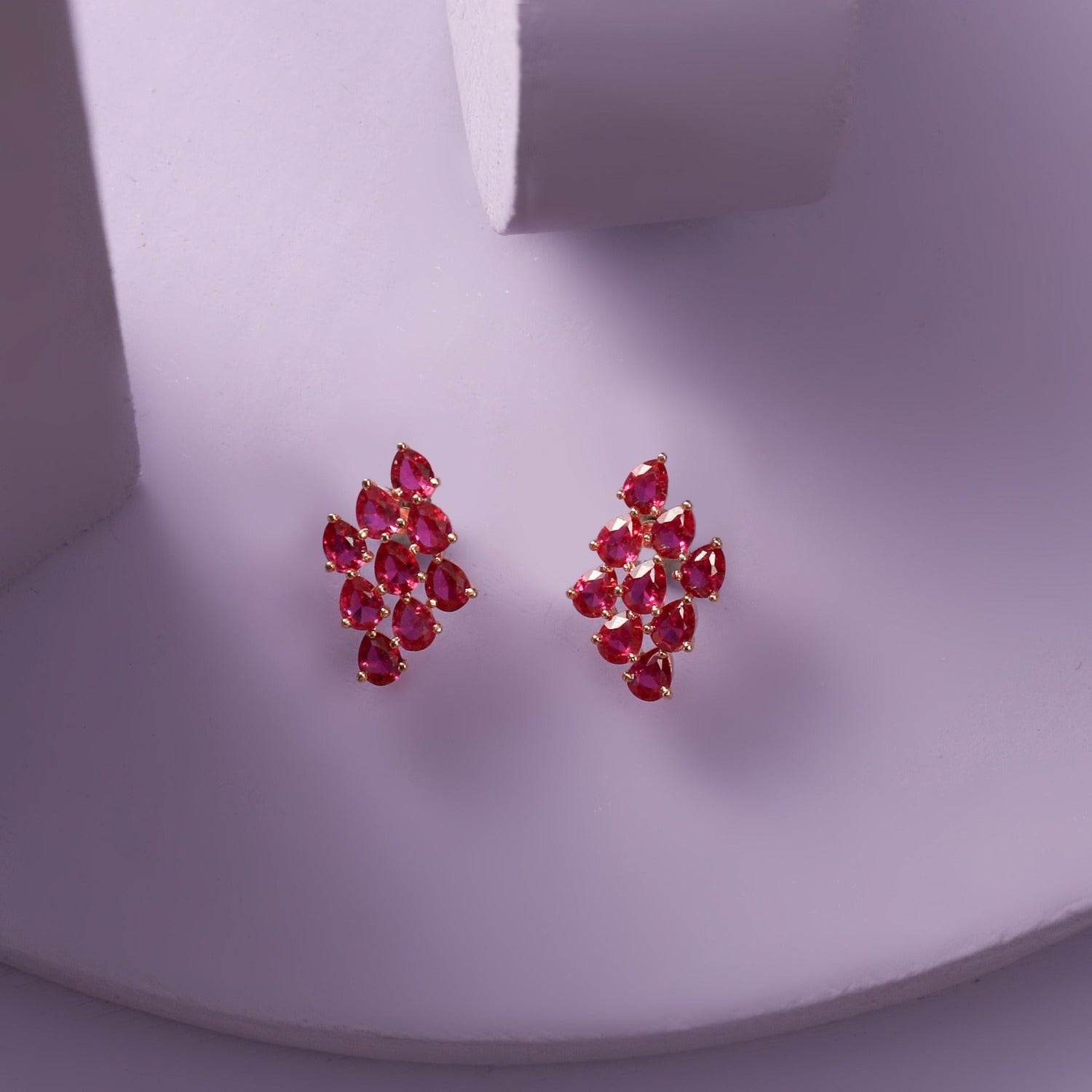 Earrings Cluster CZ Silver Stud Earrings