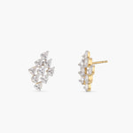 Earrings Cluster CZ Silver Stud Earrings