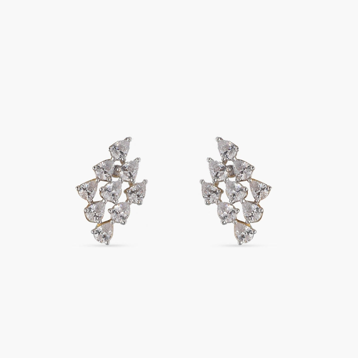 Earrings Cluster CZ Silver Stud Earrings
