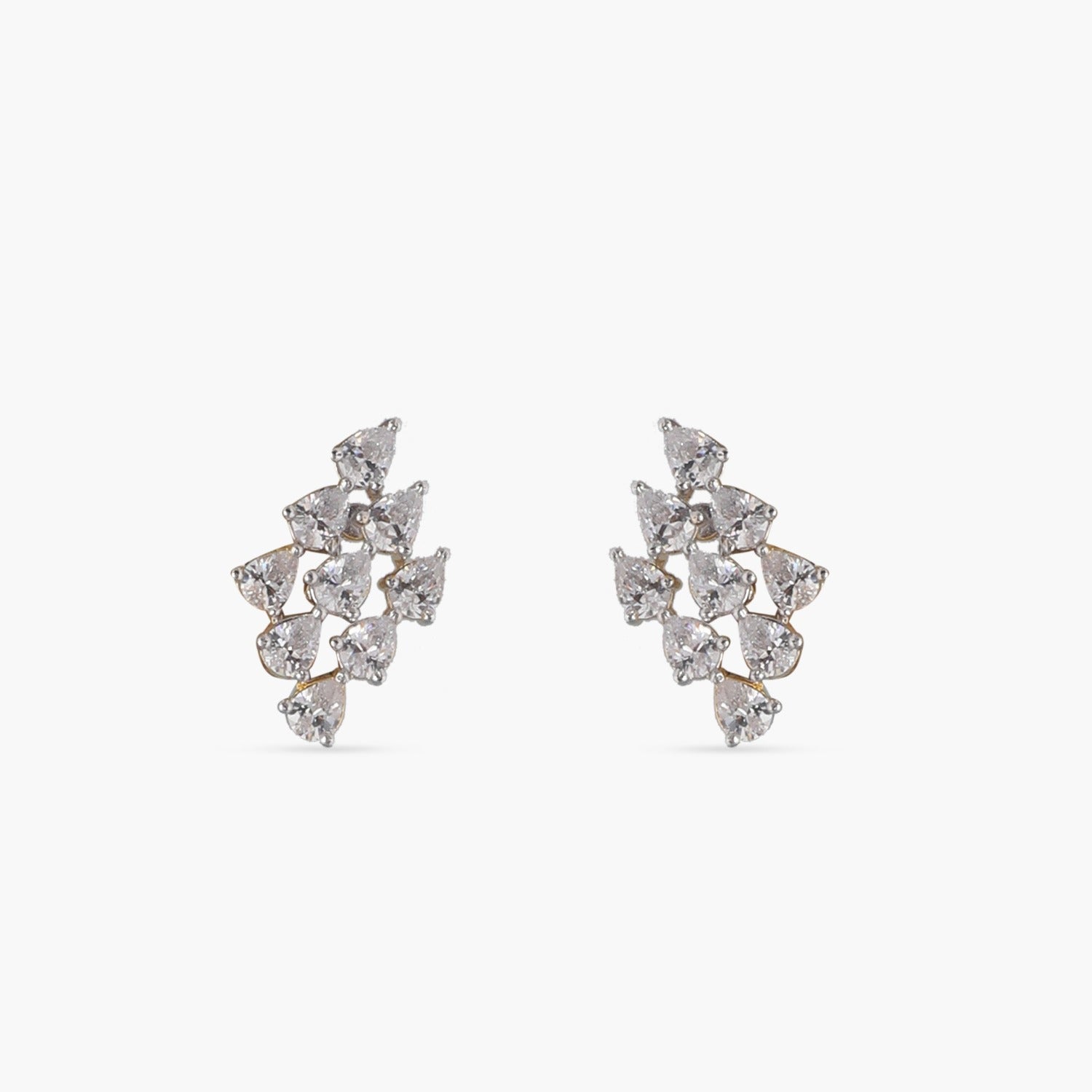 Earrings Cluster CZ Silver Stud Earrings