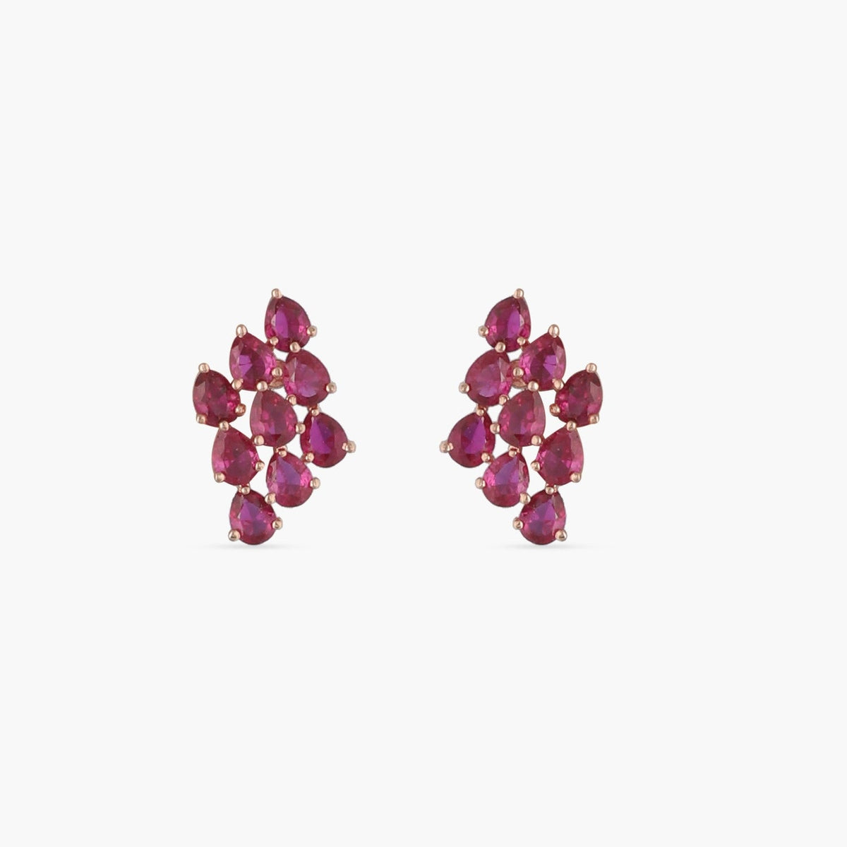 Earrings Cluster CZ Silver Stud Earrings