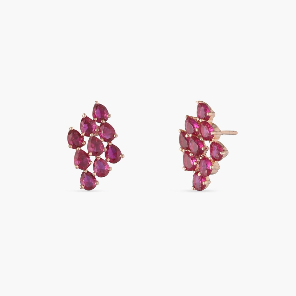 Earrings Cluster CZ Silver Stud Earrings