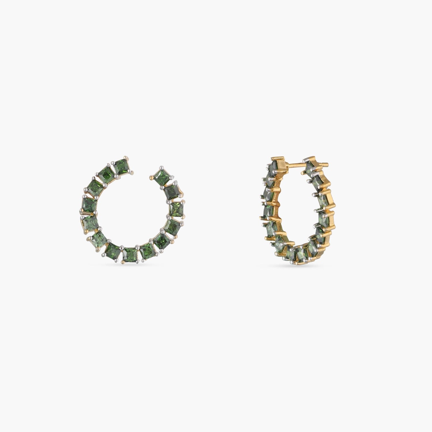 Earrings Hoop CZ Silver Stud Earrings