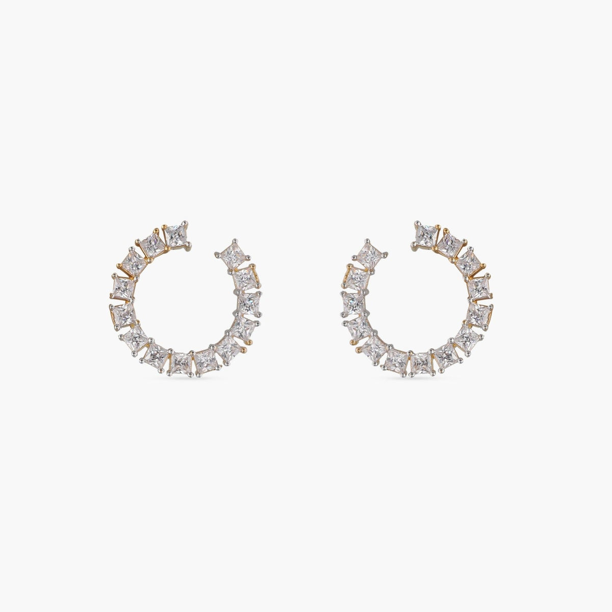 Earrings Hoop CZ Silver Stud Earrings