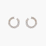 Earrings Hoop CZ Silver Stud Earrings