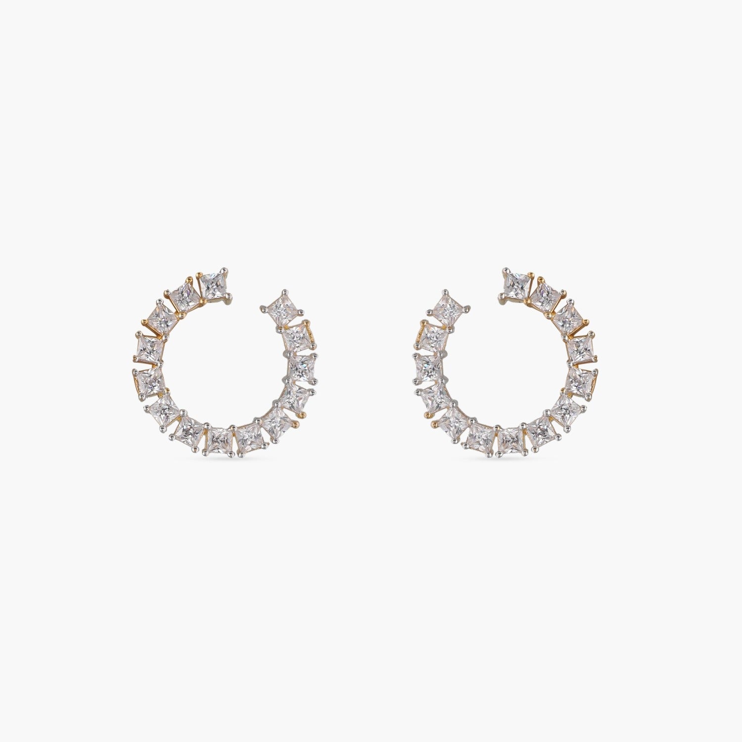 Earrings Hoop CZ Silver Stud Earrings