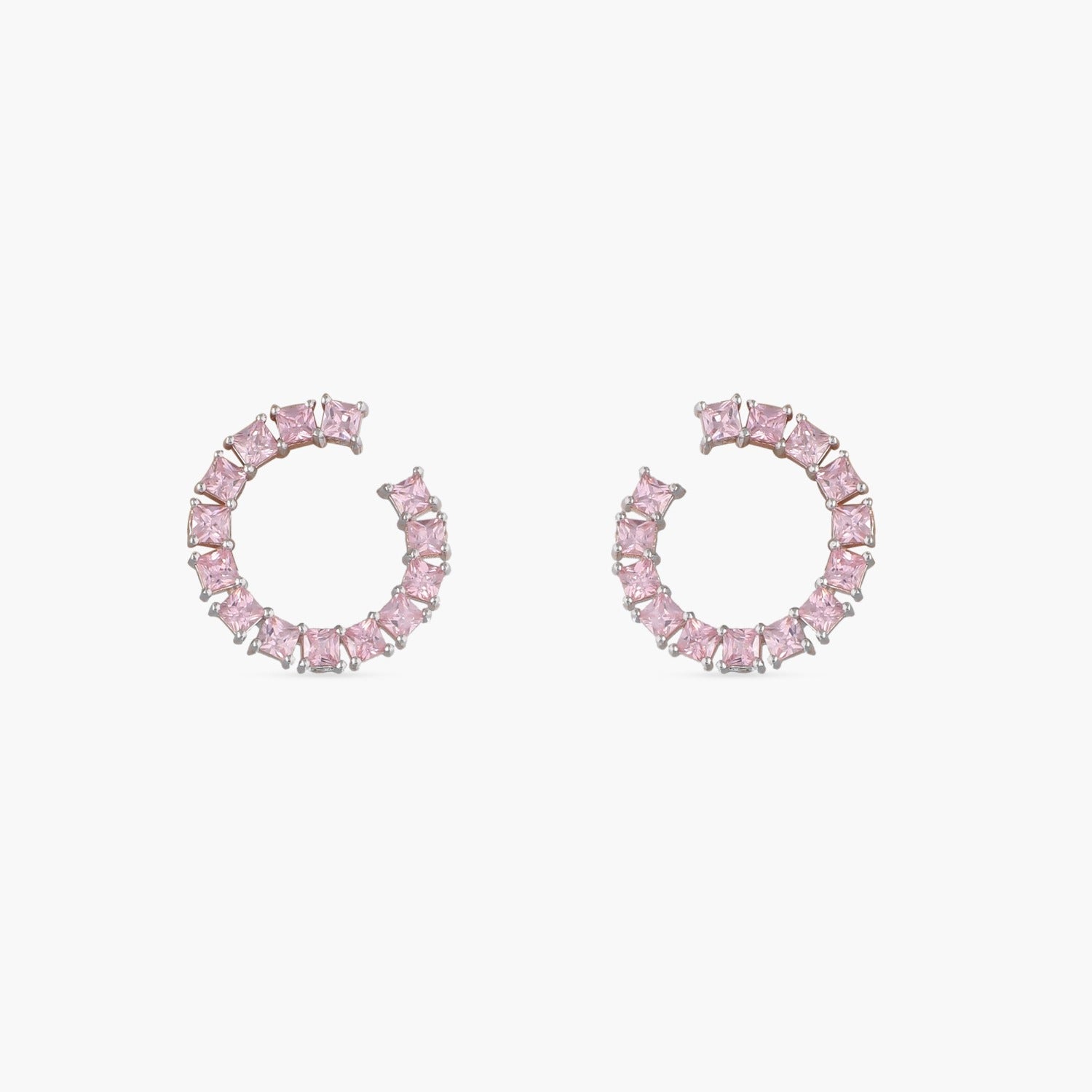 Earrings Hoop CZ Silver Stud Earrings