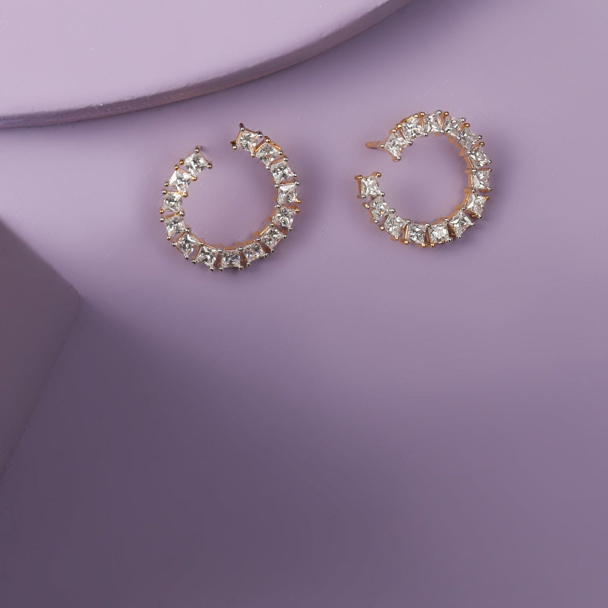 Earrings Hoop CZ Silver Stud Earrings