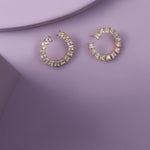 Earrings Hoop CZ Silver Stud Earrings