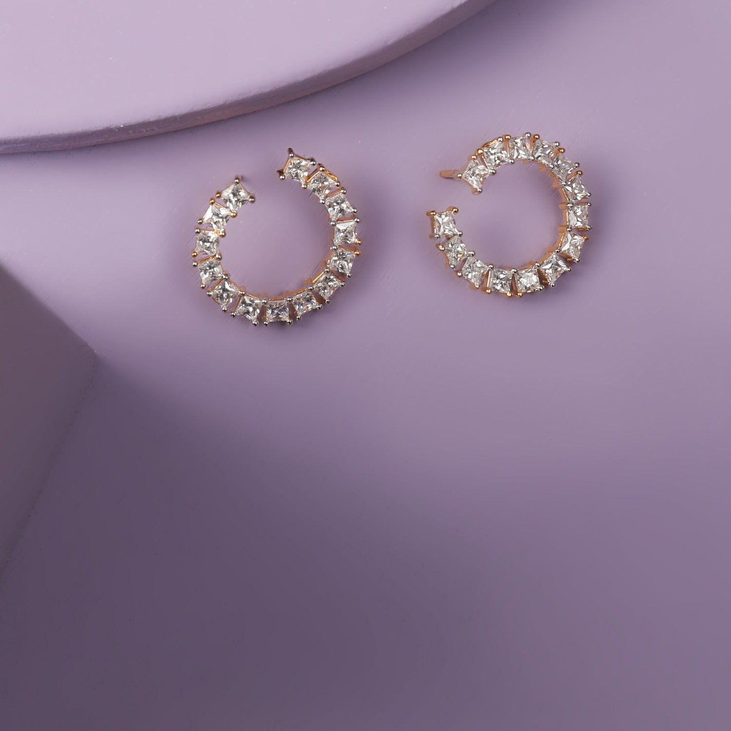 Earrings Hoop CZ Silver Stud Earrings