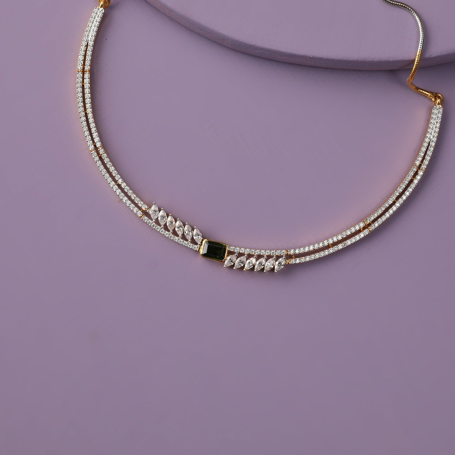 Necklaces Fern CZ Silver Necklace