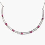 Necklaces Square charm CZ Silver Cuff Necklace