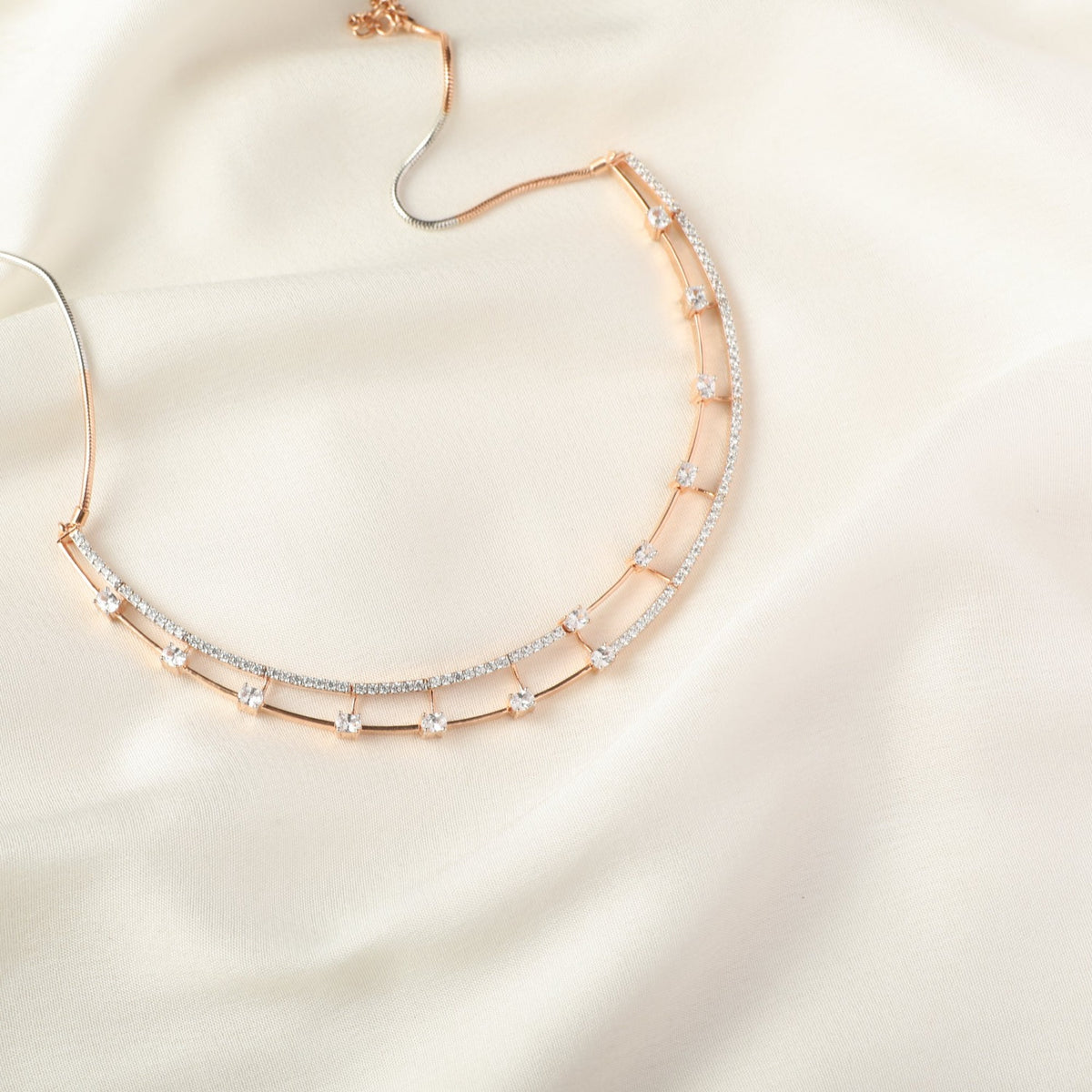 Star CZ Silver Necklace