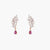 Cluster CZ Silver Drop Earrings