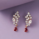 Cluster CZ Silver Drop Earrings
