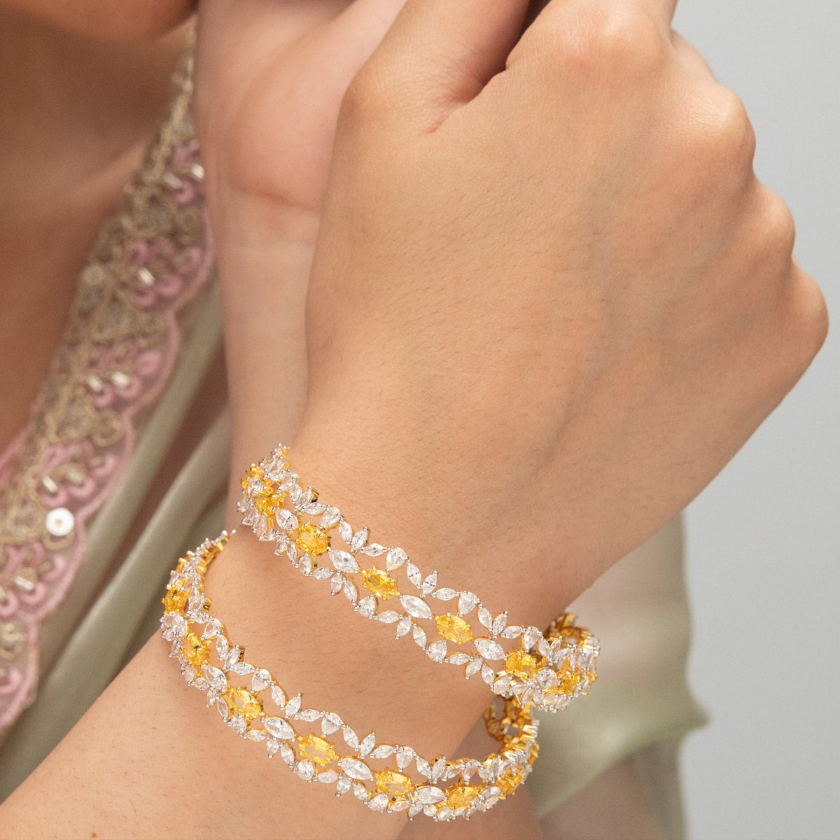 Bangles Sparkling CZ Silver Bangles