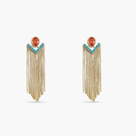 Earrings Fringe Sunset Gold Plated Silver Drop Earrings