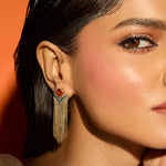 Earrings Fringe Sunset Gold Plated Silver Drop Earrings