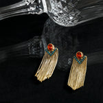 Earrings Fringe Sunset Gold Plated Silver Drop Earrings