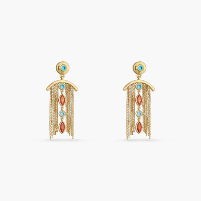 Fringe Cambre Gold Plated Silver Drop Earrings