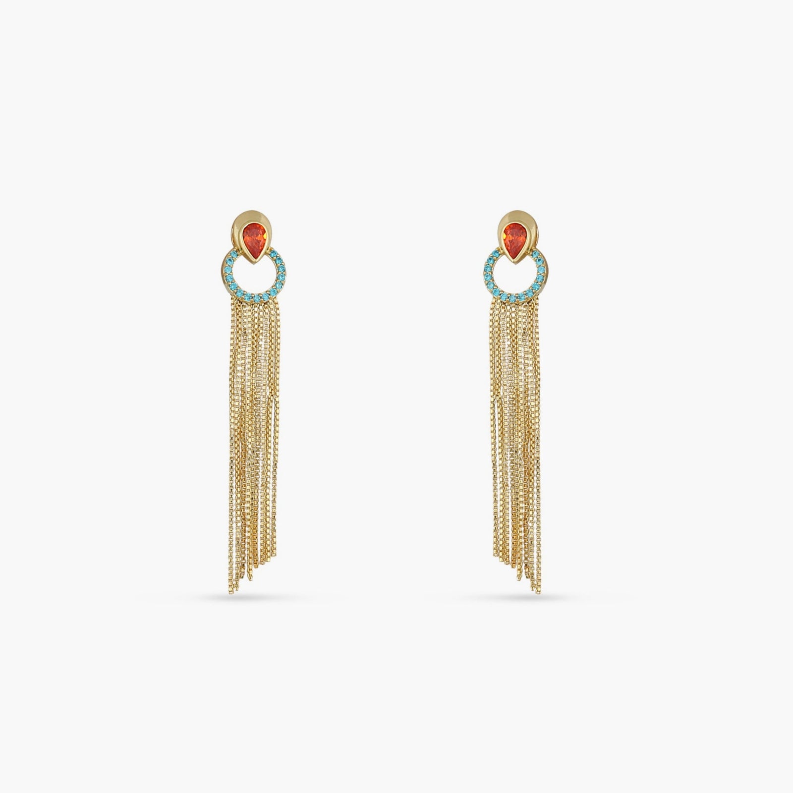 Fringe Resa Gold Plated Silver Drop Earrings