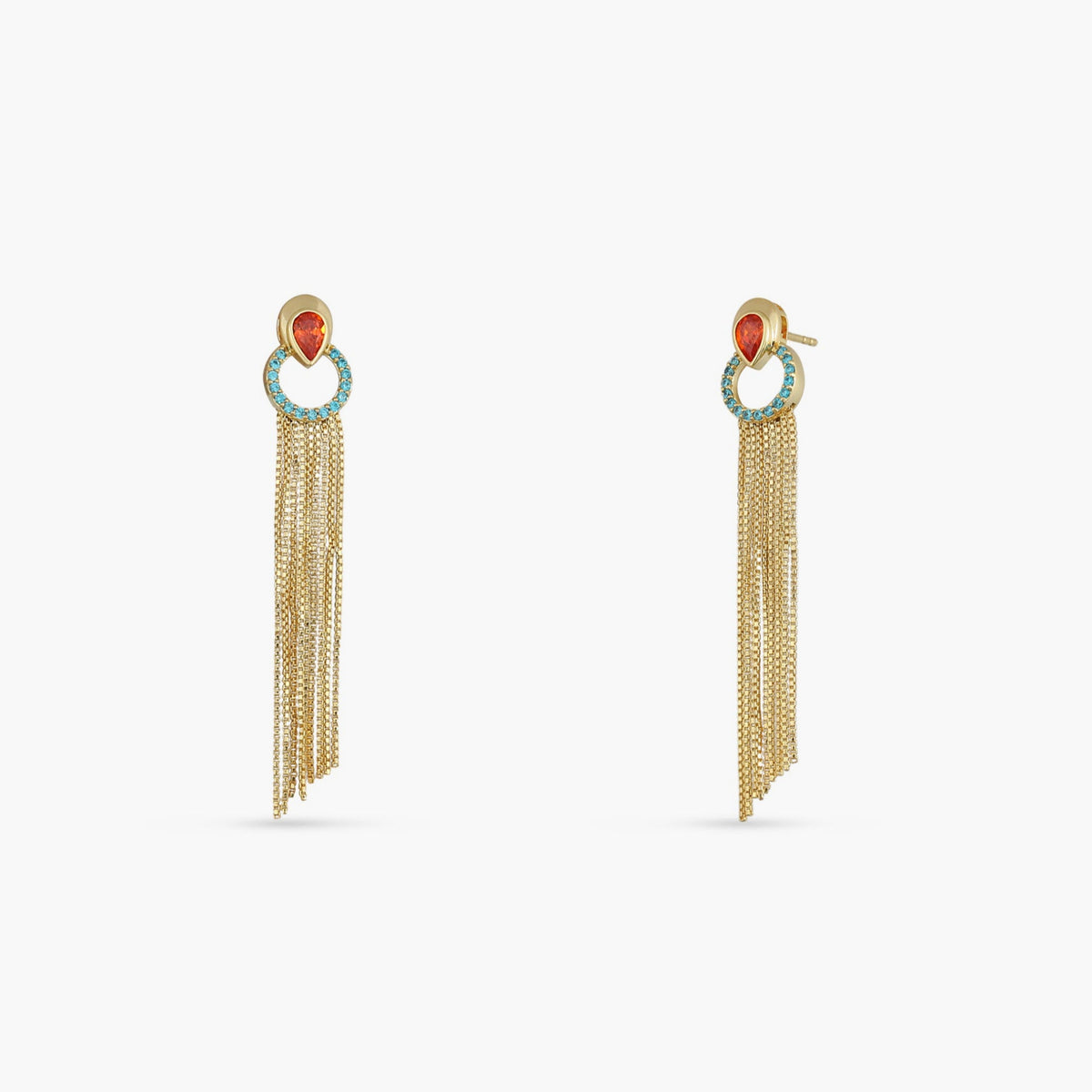 Fringe Resa Gold Plated Silver Drop Earrings