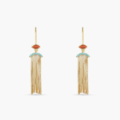 Fringe Flame Gold Plated Silver Drop Earrings