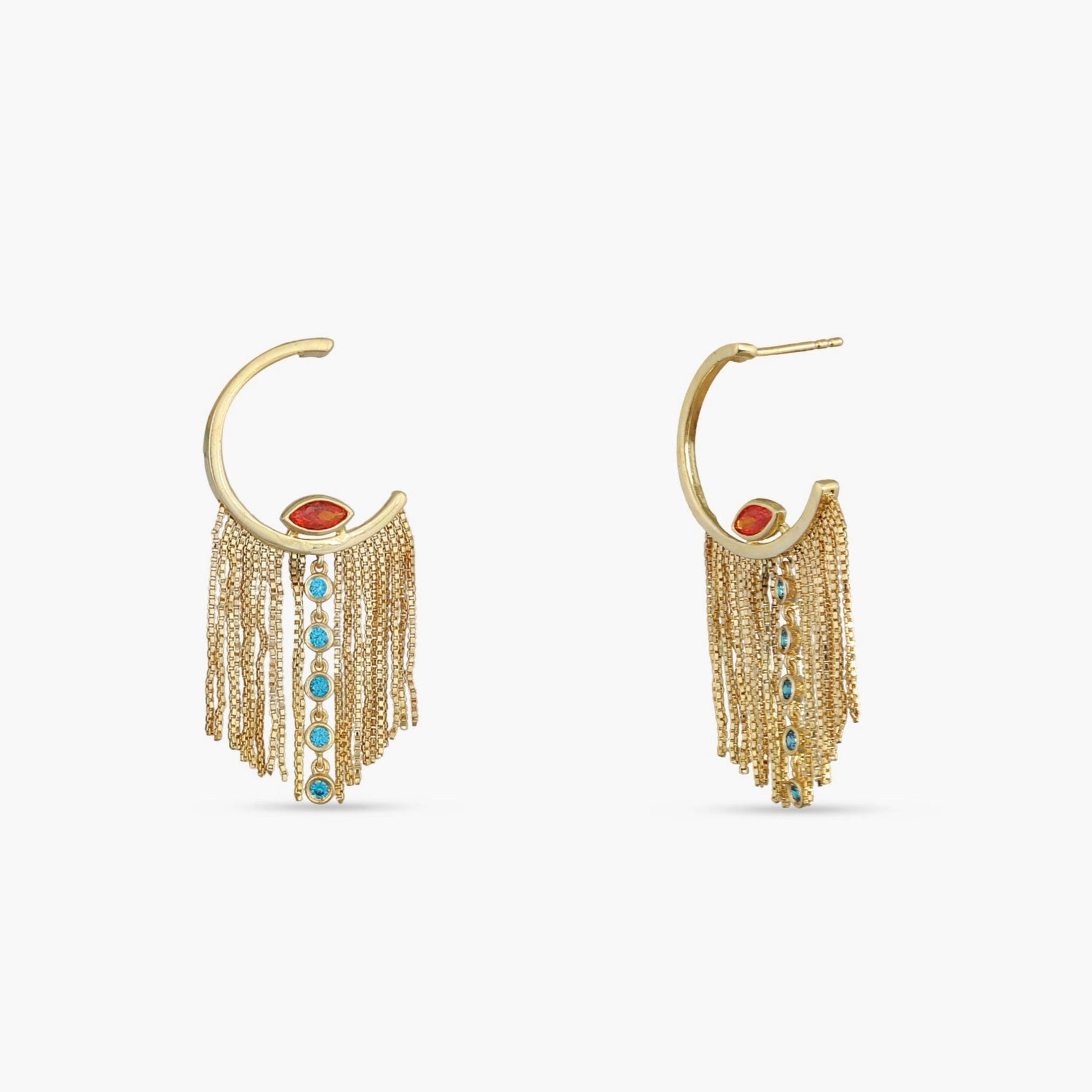Earrings Fringe Luna Gold Plated Silver Hoop Earrings
