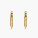 Earrings Fringe Cascade Gold Plated Silver Drop Earrings