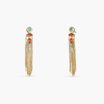 Earrings Fringe Cascade Gold Plated Silver Drop Earrings