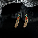 Earrings Fringe Cascade Gold Plated Silver Drop Earrings