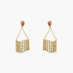 Earrings Fringe Kolmio Gold Plated Silver Drop Earrings