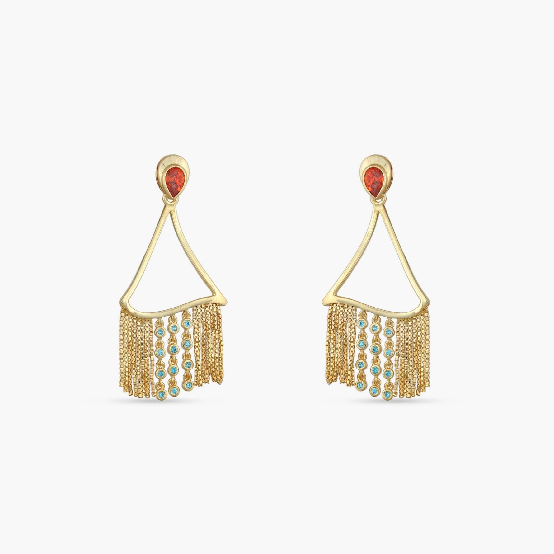 Earrings Fringe Kolmio Gold Plated Silver Drop Earrings