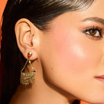 Earrings Fringe Kolmio Gold Plated Silver Drop Earrings
