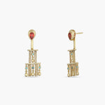 Earrings Fringe Tiered Sparkle Gold Plated Silver Statement Earrings