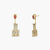 Fringe Tiered Sparkle Gold Plated Silver Statement Earrings