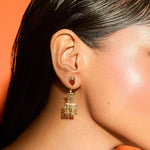 Earrings Fringe Tiered Sparkle Gold Plated Silver Statement Earrings
