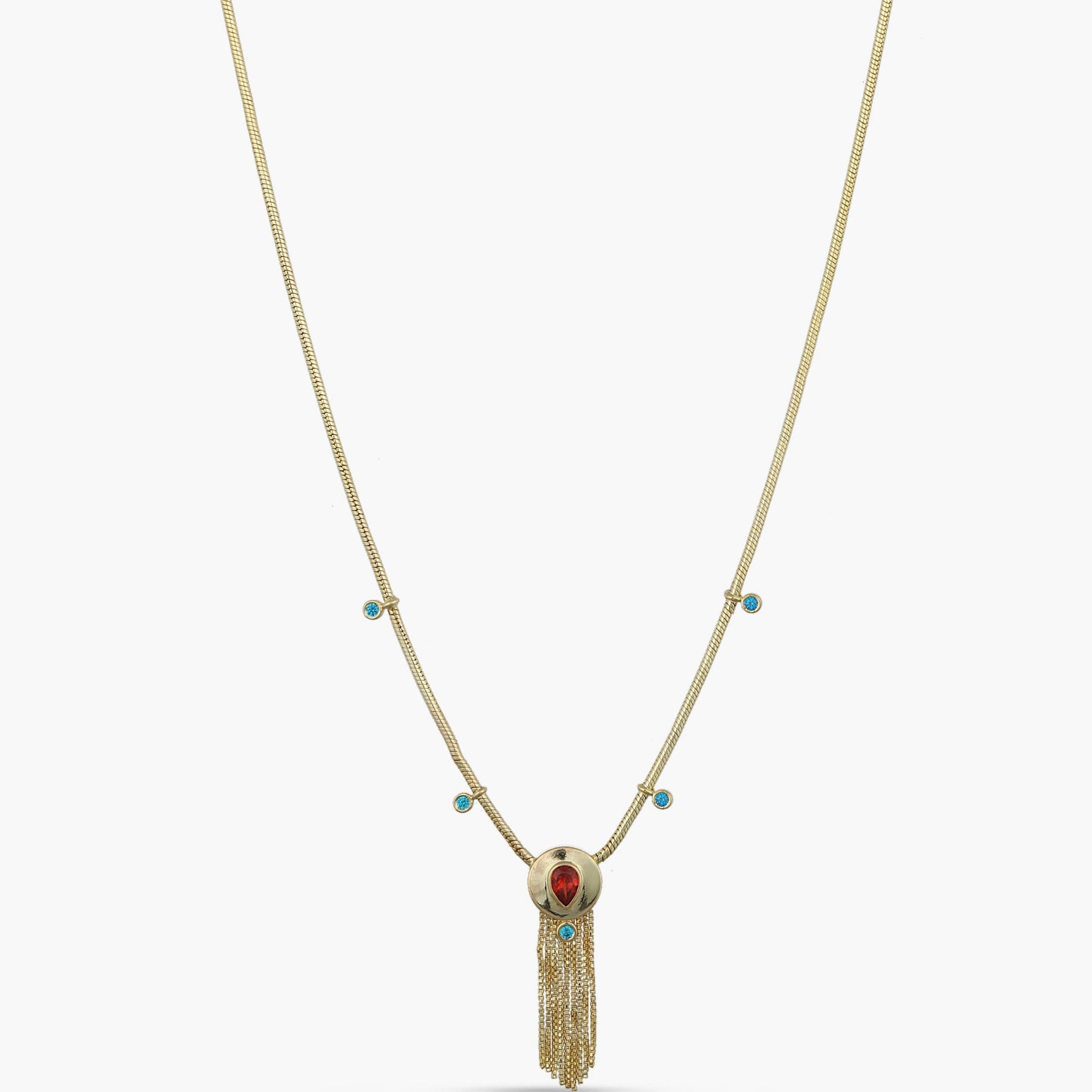 Necklace Fringe Naia Gold Plated Silver Statement Necklace