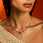 Necklace Fringe Naia Gold Plated Silver Statement Necklace