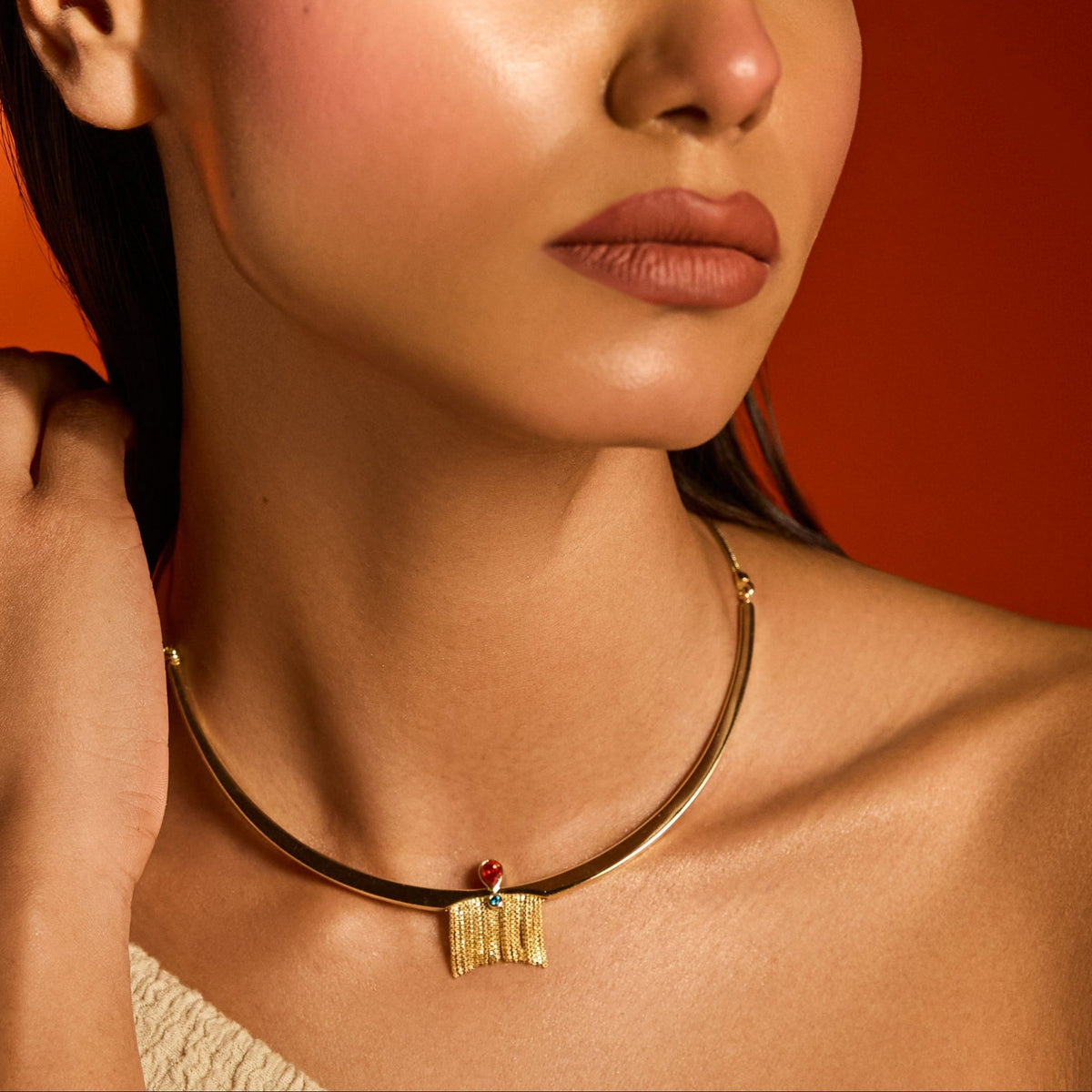 Necklace Fringe Fiesta Gold Plated Silver Hasli Necklace