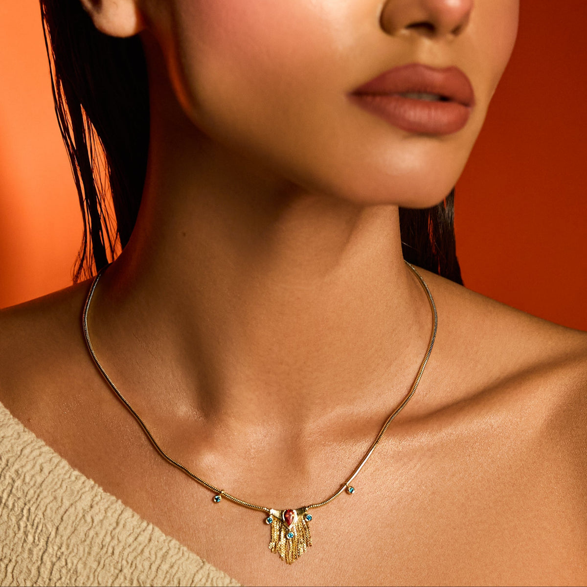 Fringe Radiance Gold Plated Silver Necklace