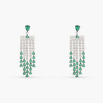 Earrings Emeraude Statement Silver Dangle Earrings