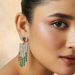 Earrings Emeraude Statement Silver Dangle Earrings
