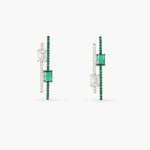 Earrings Emeraude Contemporary Drape Silver Earrings