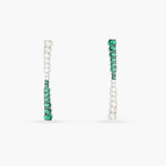 Earrings Emeraude Glamour Party Silver Earrings