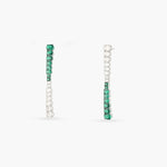 Earrings Emeraude Glamour Party Silver Earrings
