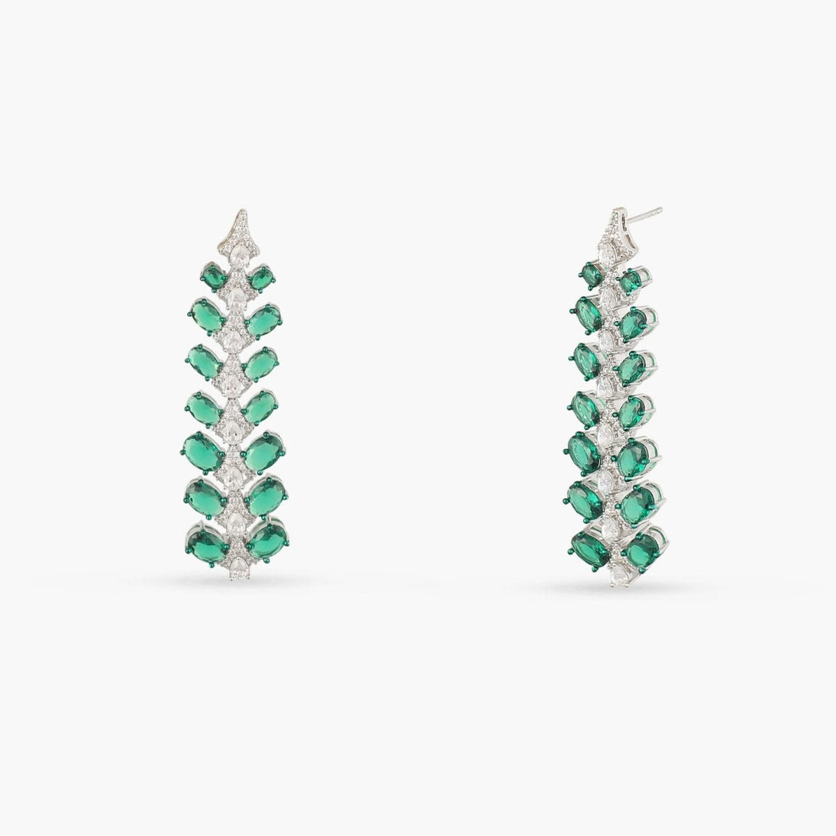 Earrings Emeraude Chandelier Silver Earrings