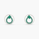 Earrings Emeraude Ivy Glow Round Silver Earrings