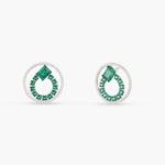 Earrings Emeraude Ivy Glow Round Silver Earrings