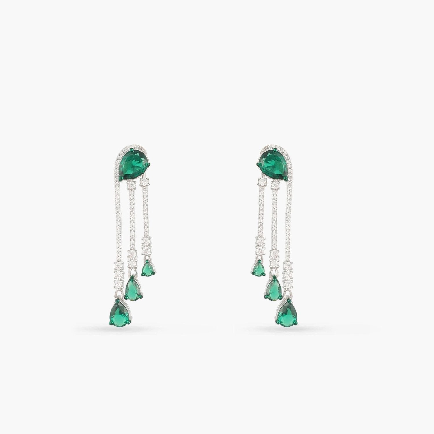 Earrings Emeraude Waterfall Silver Earrings